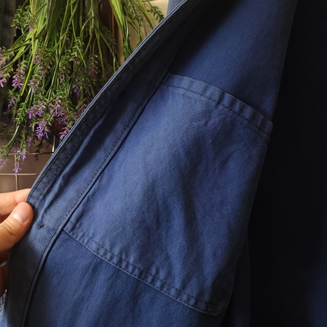 60s 프렌치 워크자켓 프렌치자켓 블루 페이딩 48 상품이미지7