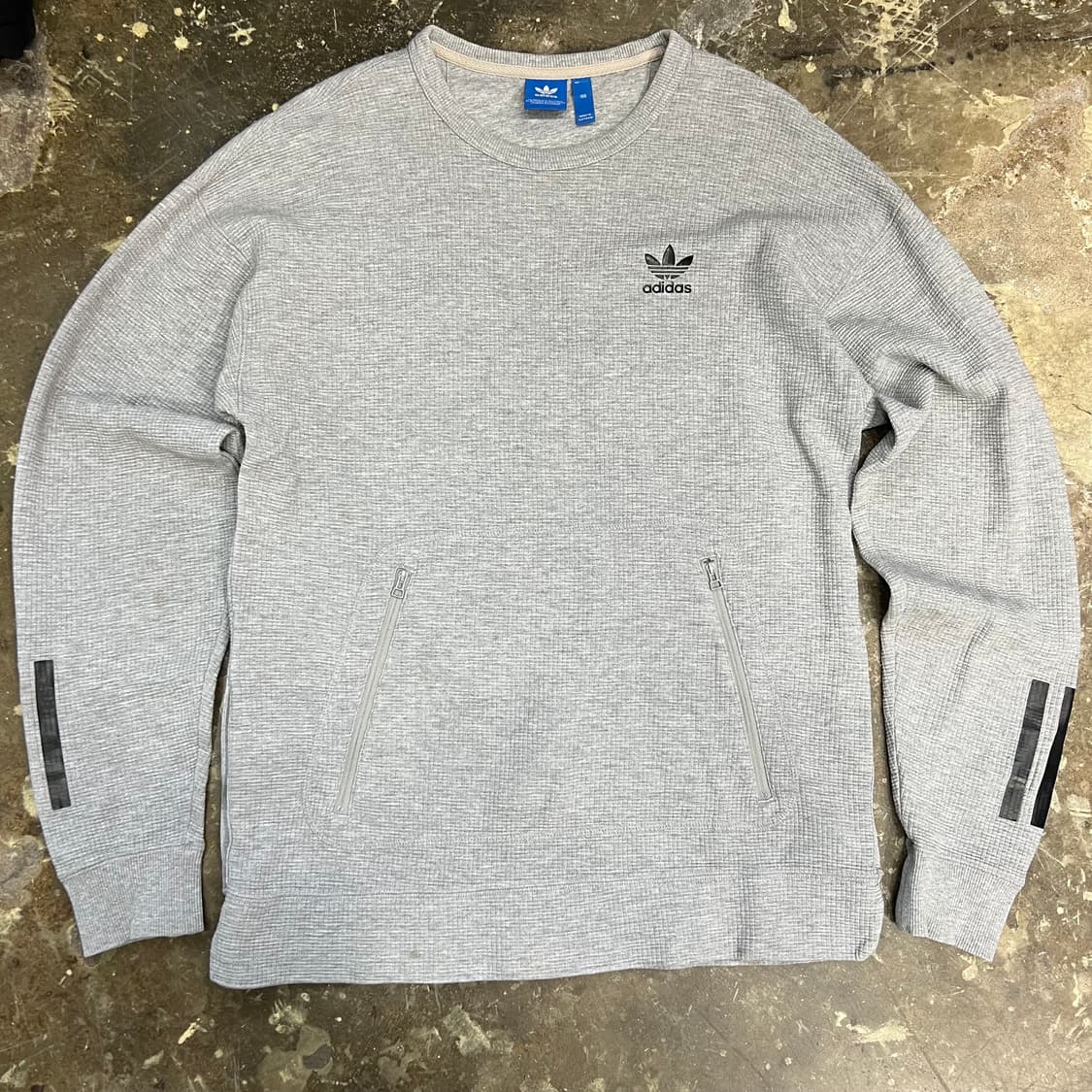 100) 아디다스 스트라이프 와플 니트 스웨터 맨투맨 티셔츠 상품이미지3