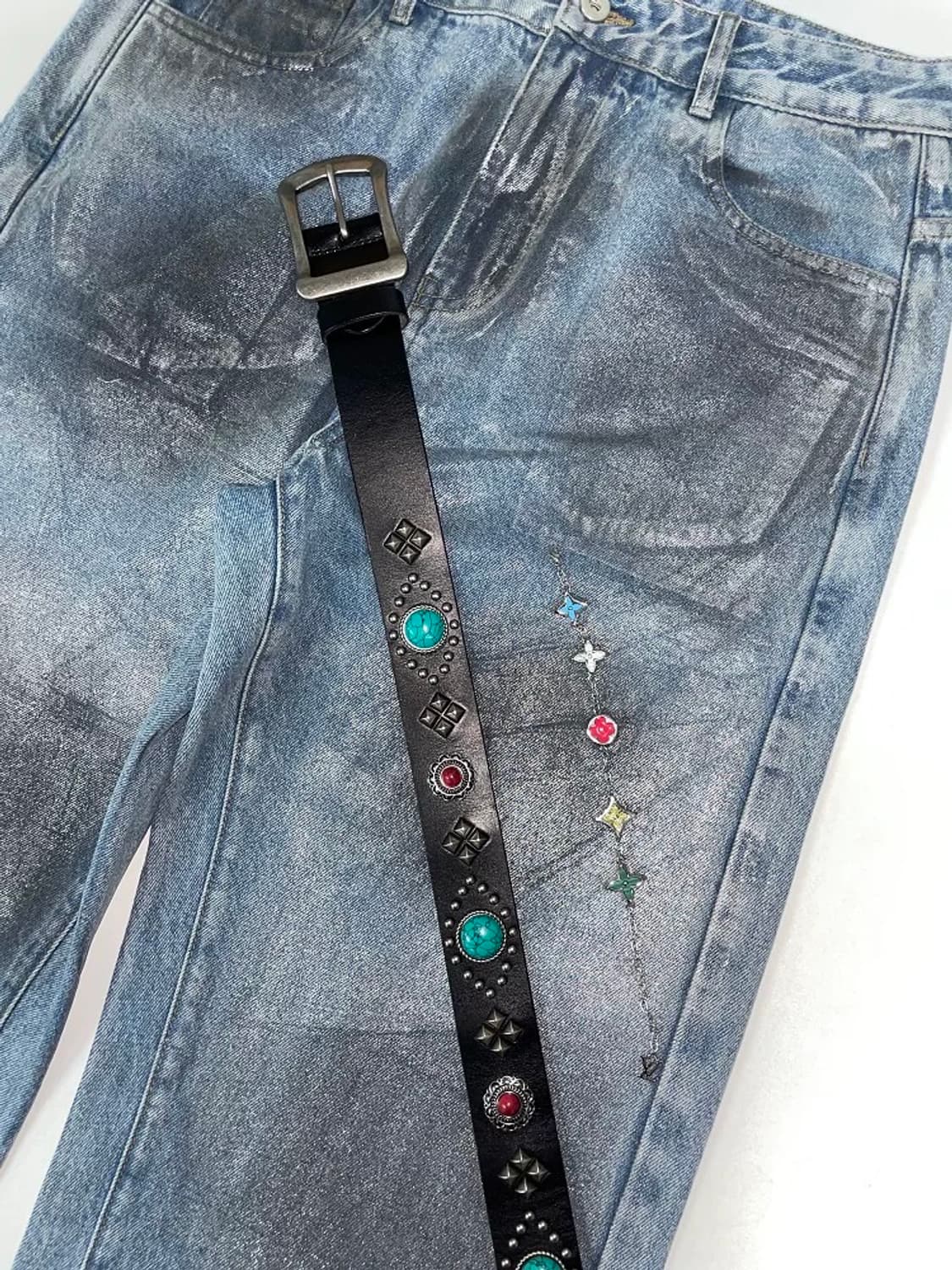 Classic Western Leather Belt 상품이미지4