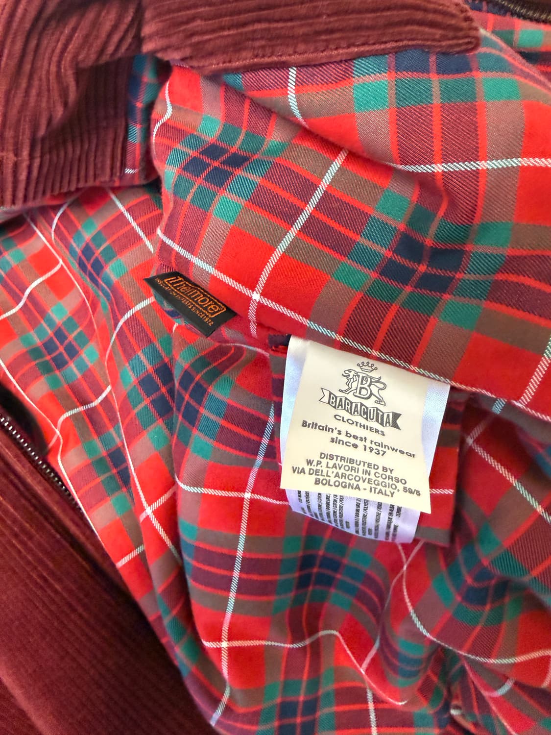 바라쿠타 baracuta 코듀로이자켓 버건디 42사이즈 상품이미지3