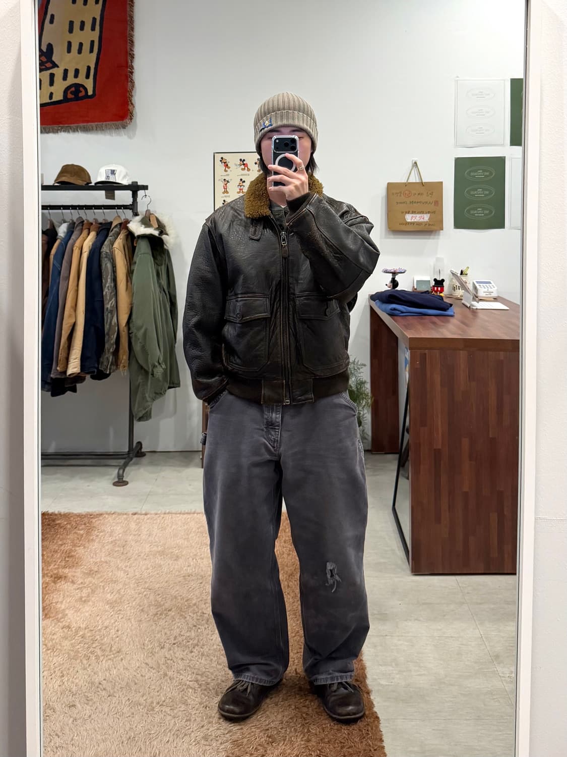 Avirex 아비렉스 미해군 G-1 레더 자켓 상품이미지2