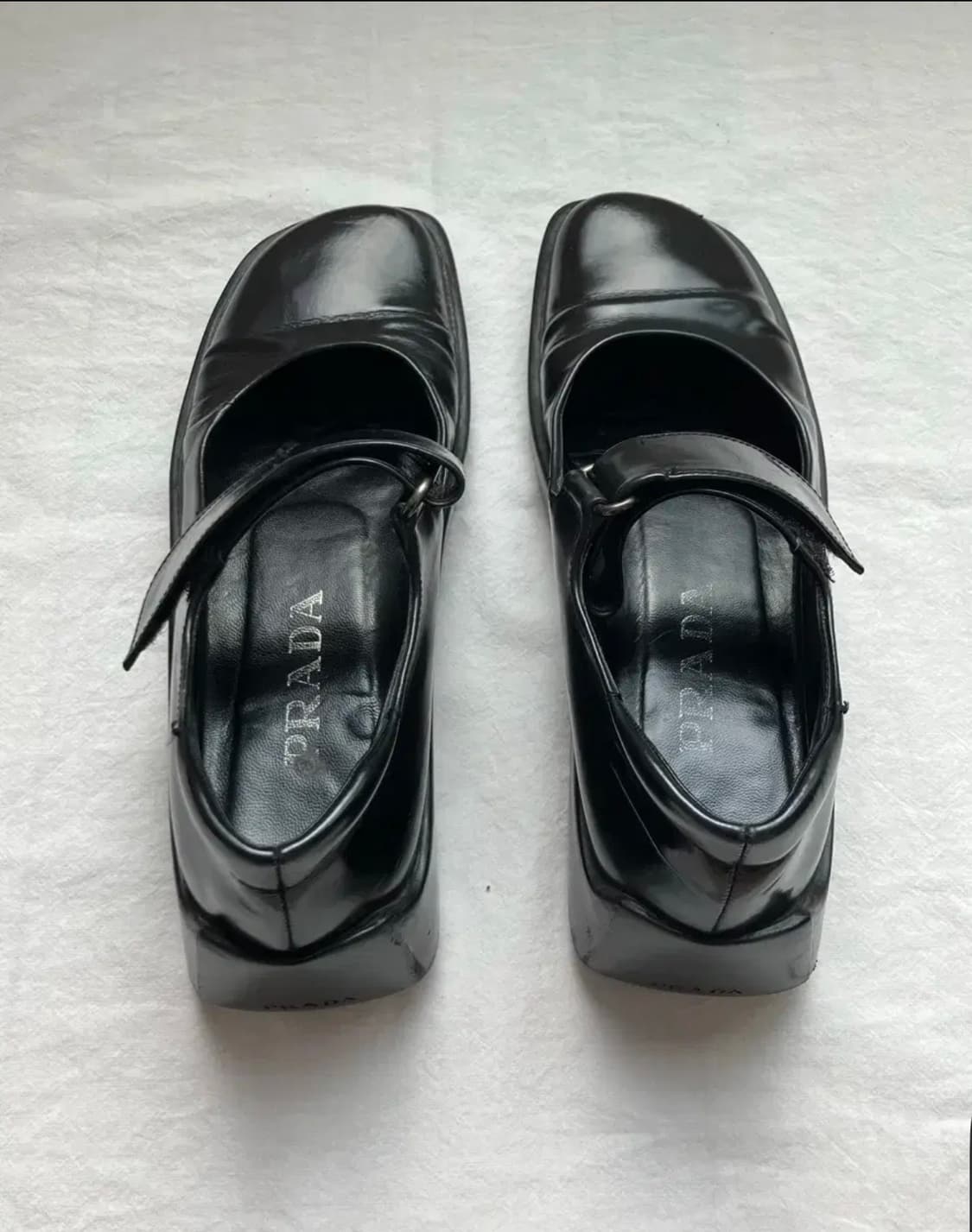 프라다 빈티지 메리제인 플랫 슈즈 신발 블랙 235 상품이미지1