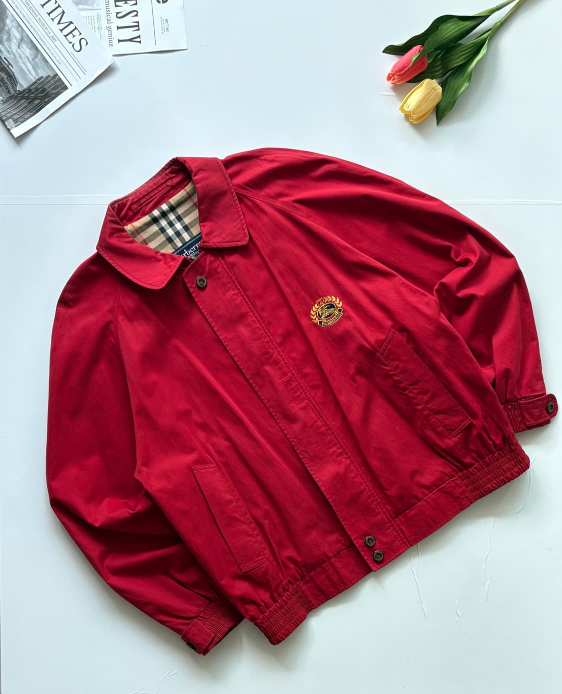 버버리 오버핏 레드 해링턴 자켓 상품이미지1