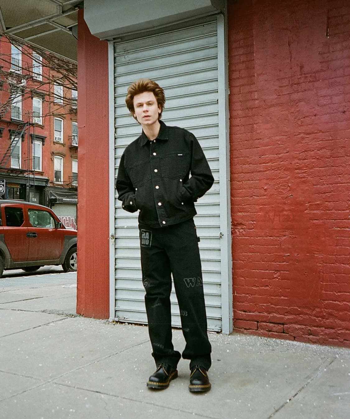 노우웨이브 멀티 프린트 카펜터 데님 진 청바지 XL 상품이미지1