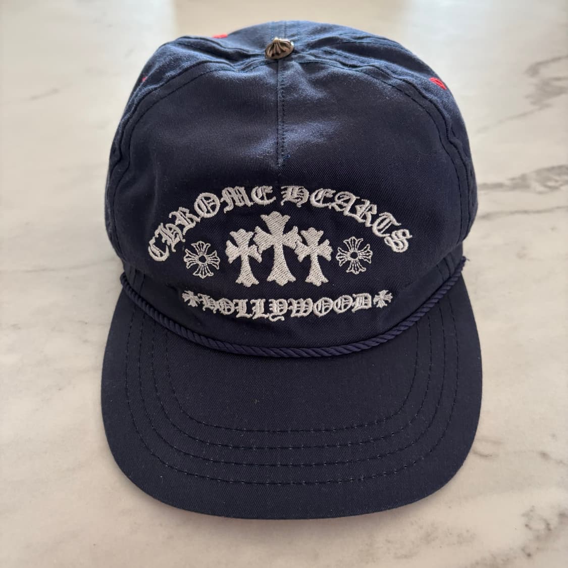 레어) 크롬하츠 세메터리 가스 스테이션 세메터리 캡 모자 네이비 OS 상품이미지1