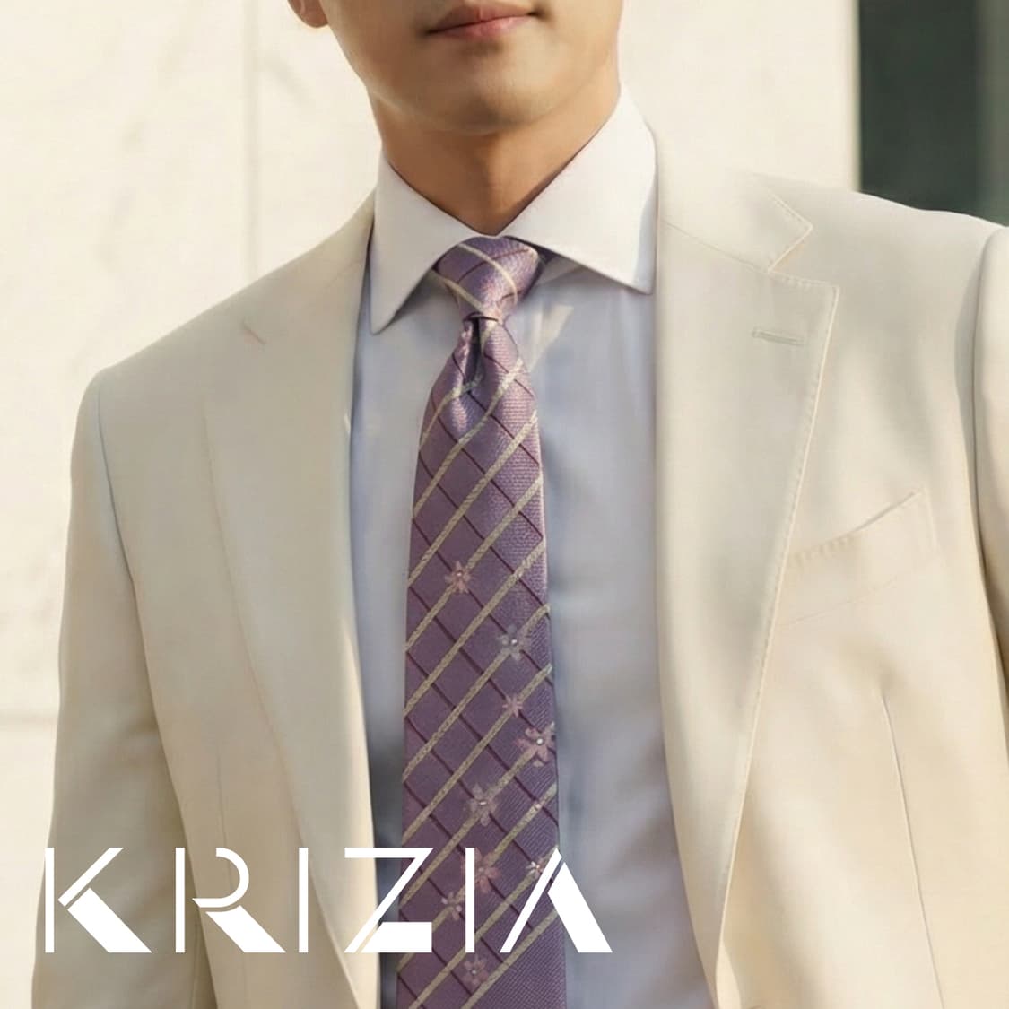 크리지아 실크 바이올렛 패턴 넥타이 9.3cm A등급 A19505
 상품이미지1