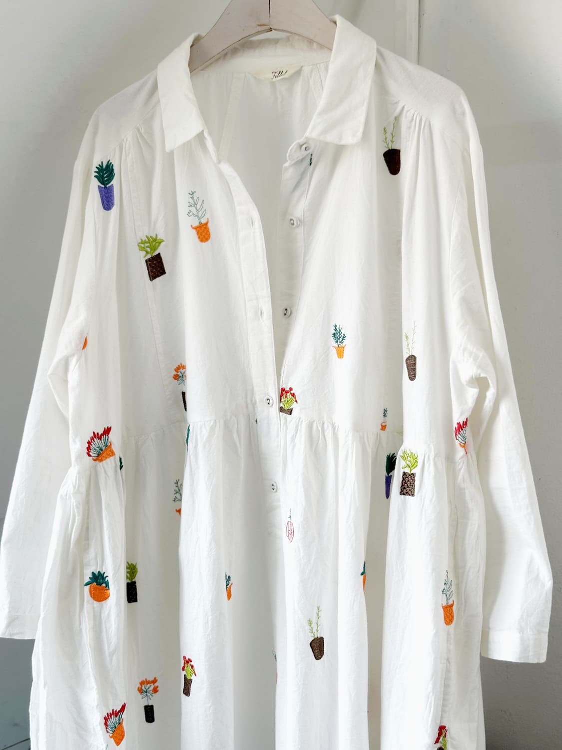 Natural cotton design stitch onepiece 상품이미지5