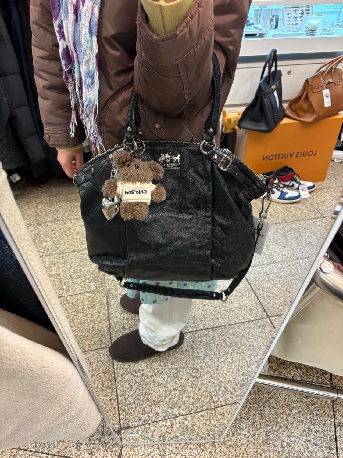 코치(COACH) 블랙 레더 숄더백 & 토트백  상품이미지2