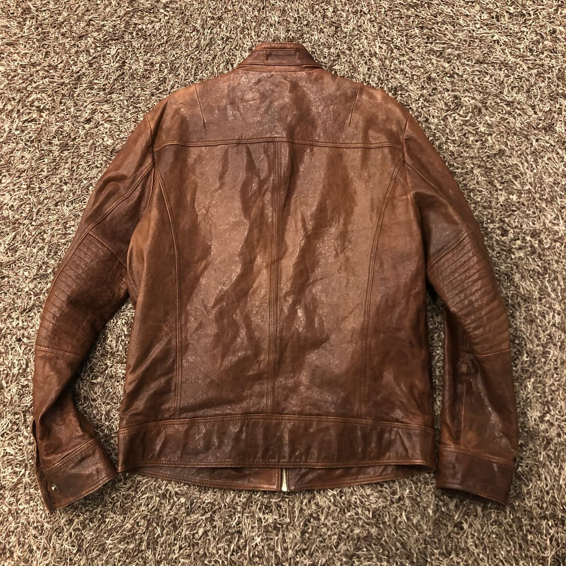 Tate 양가죽 레더 브라운 쿼드포켓 레더 가죽 자켓 상품이미지4