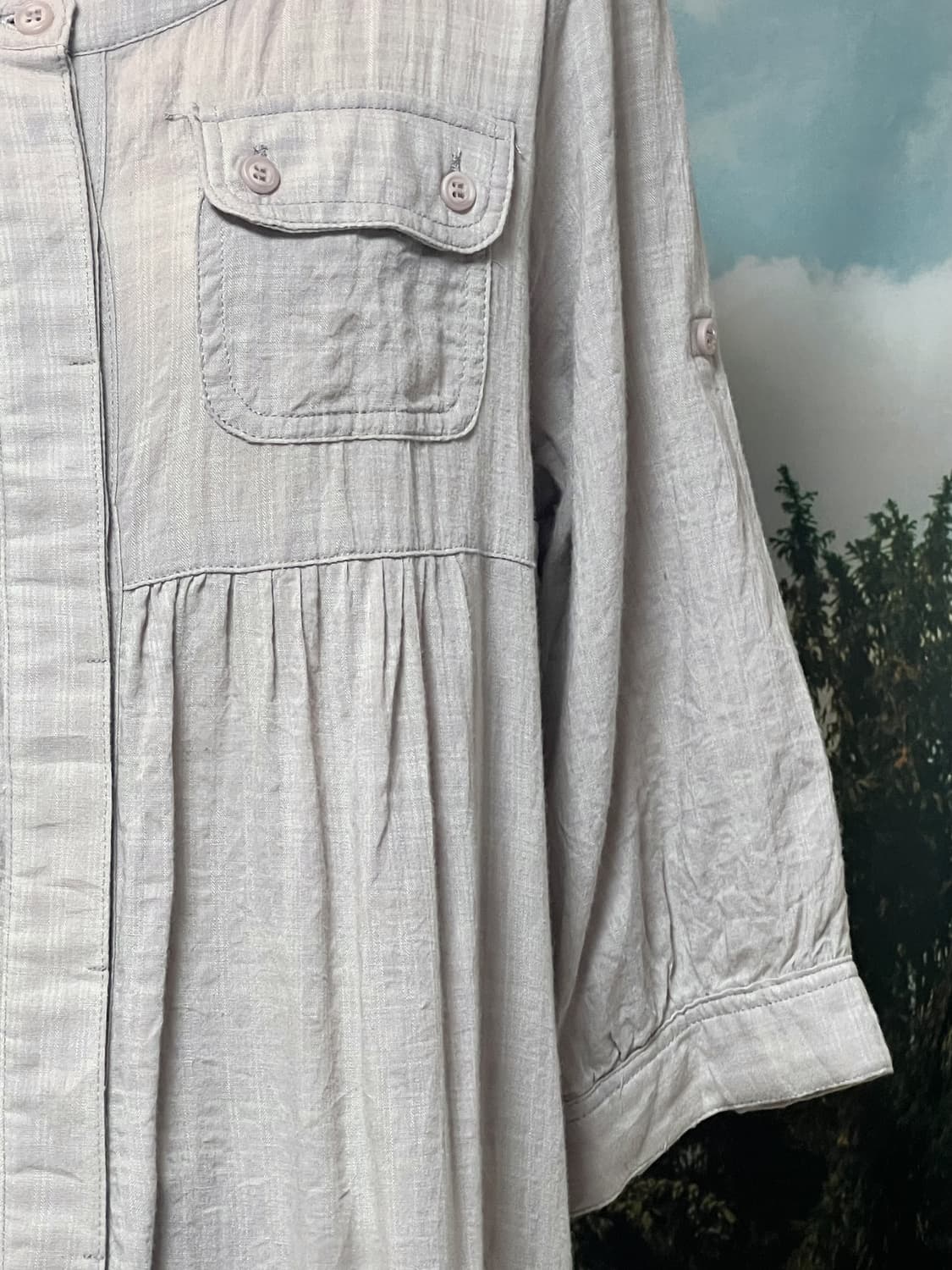 Teard frill shirt pocket dress   a layer 상품이미지2