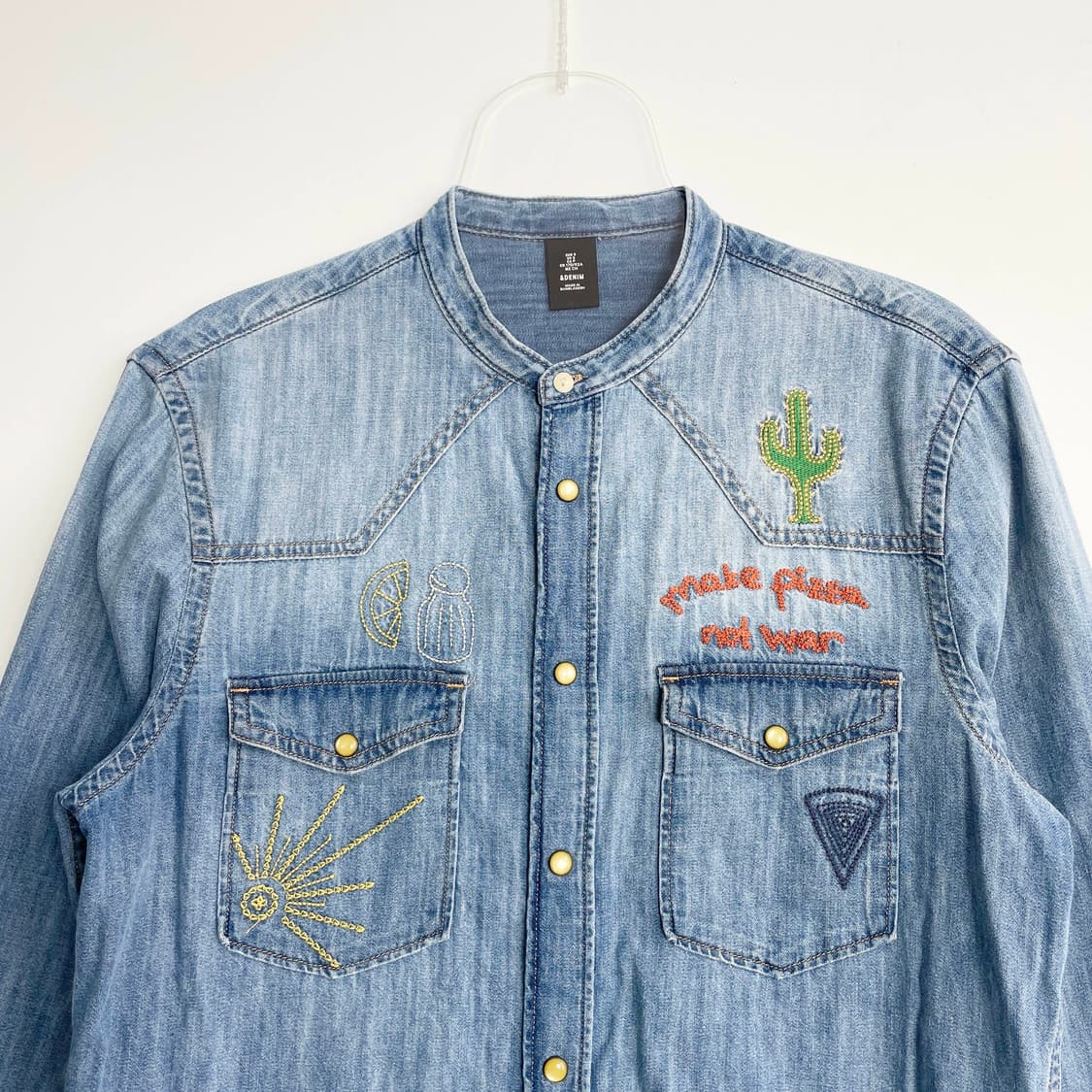 B1 빈티지 라이트 데님 웨스턴 셔츠 M사이즈 상품이미지2
