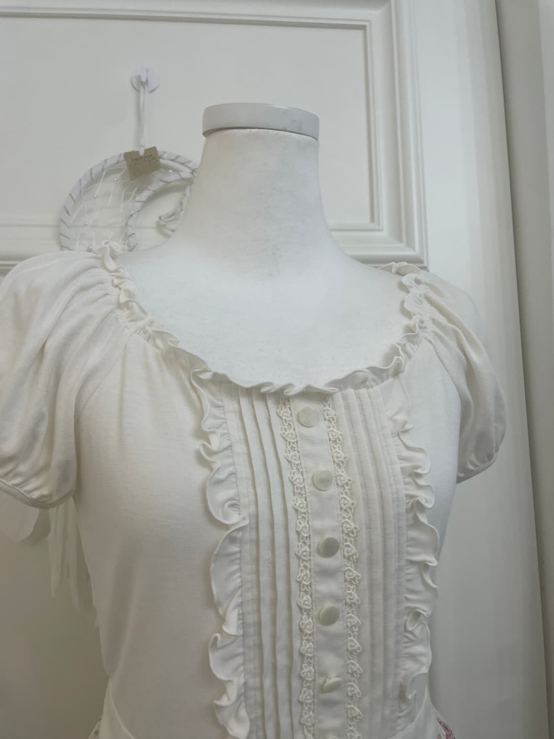 LEST ROSE ivory ruffle pink flower 상품이미지6