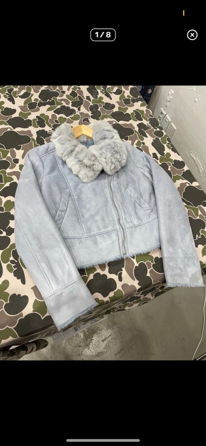 스카이블루 무스탕  상품이미지1