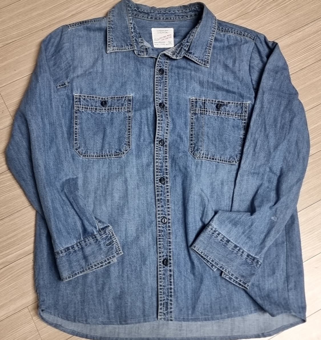 DENIM 빈티지 샴브레이 셔츠(100-105) 상품이미지1