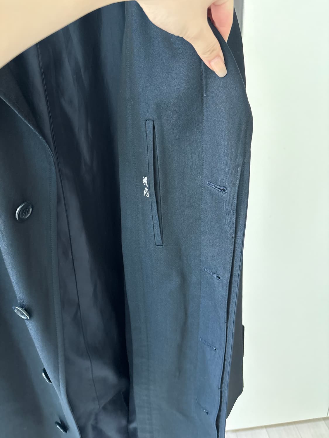 Navy Daddy Fit Trench Coat 상품이미지7
