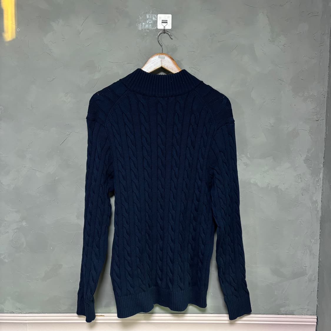 폴로 랄프로렌 꽈배기 니트 반집업 네이비 상품이미지4