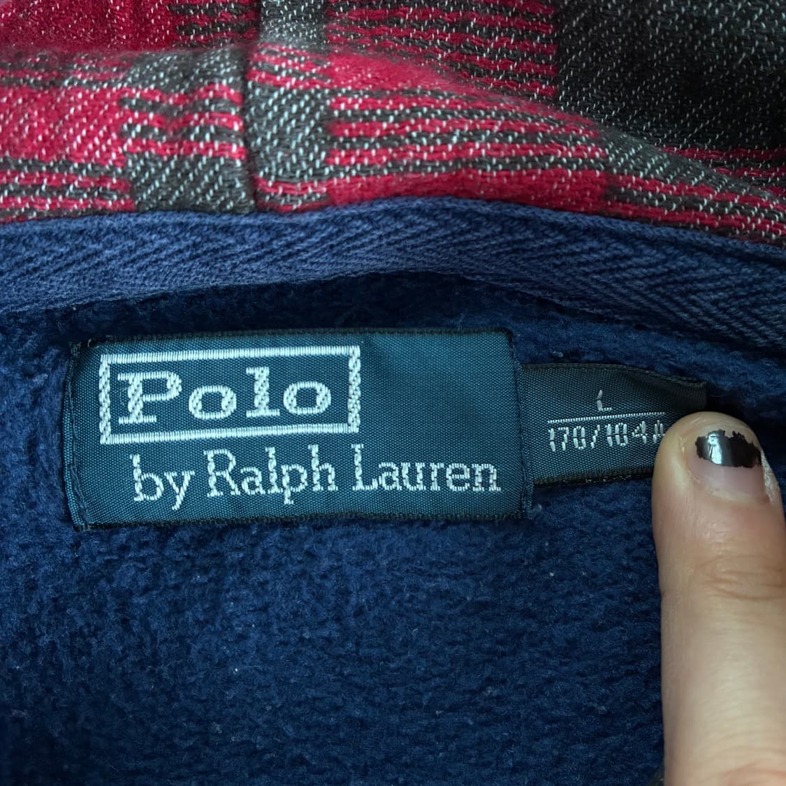 Polo 폴로 랄프로렌 안감 타탄 네이비 후드집업 상품이미지5