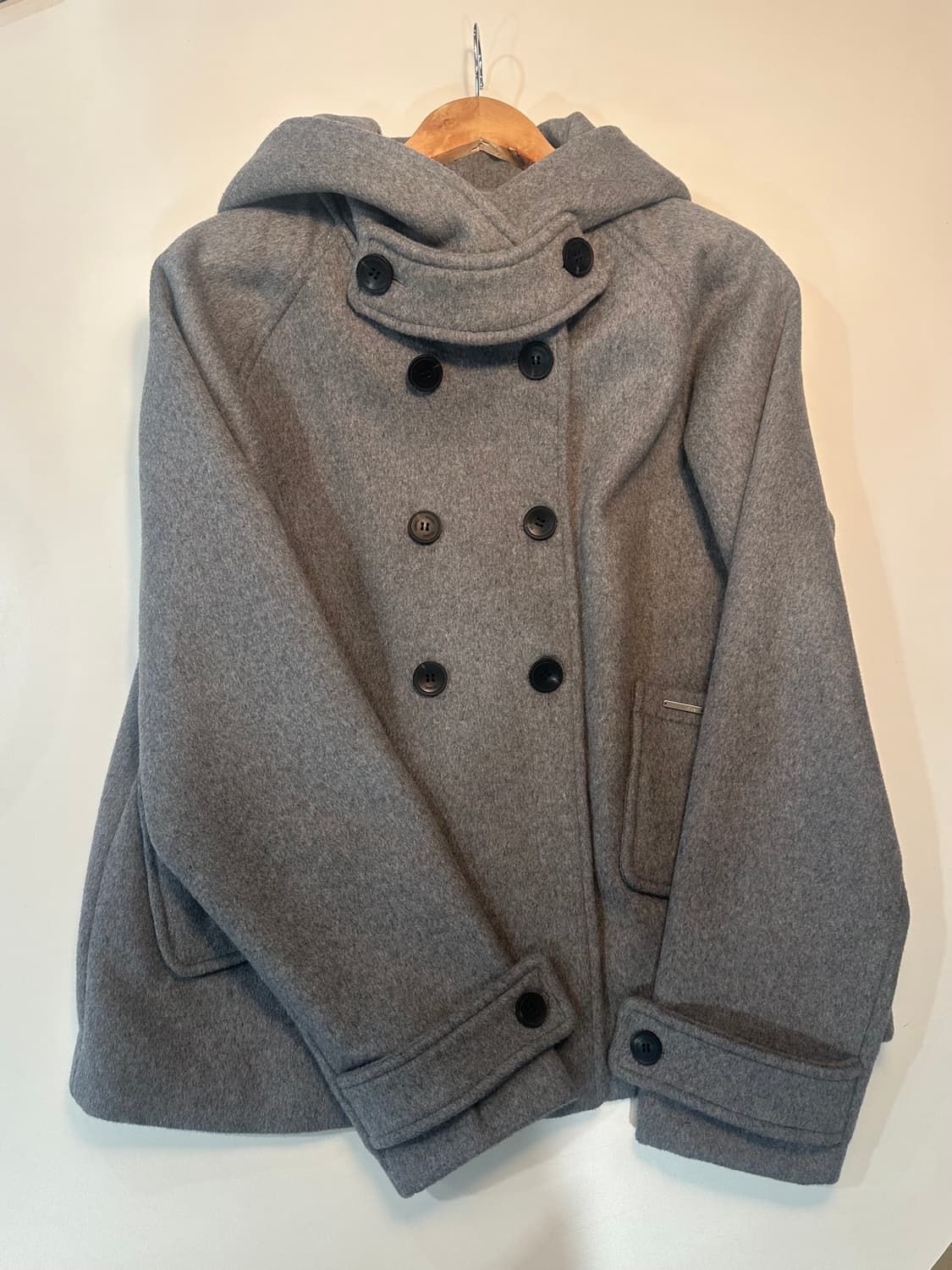 MISEKI SEOUL 미세키서울 후드 더블 버튼 코트 차콜 상품이미지3