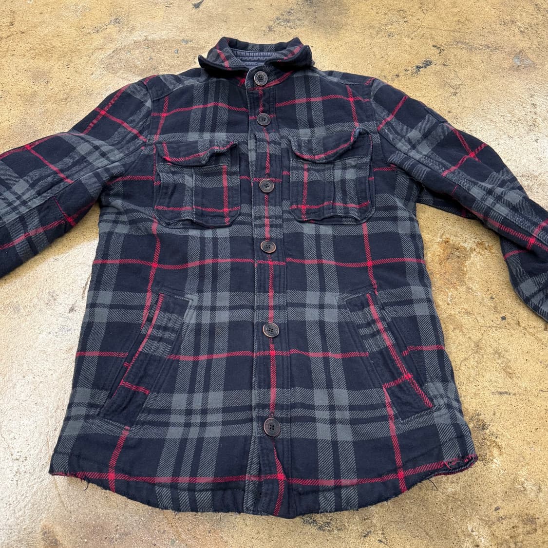 아베크롬비 체크 양털 안감 셔츠  상품이미지3