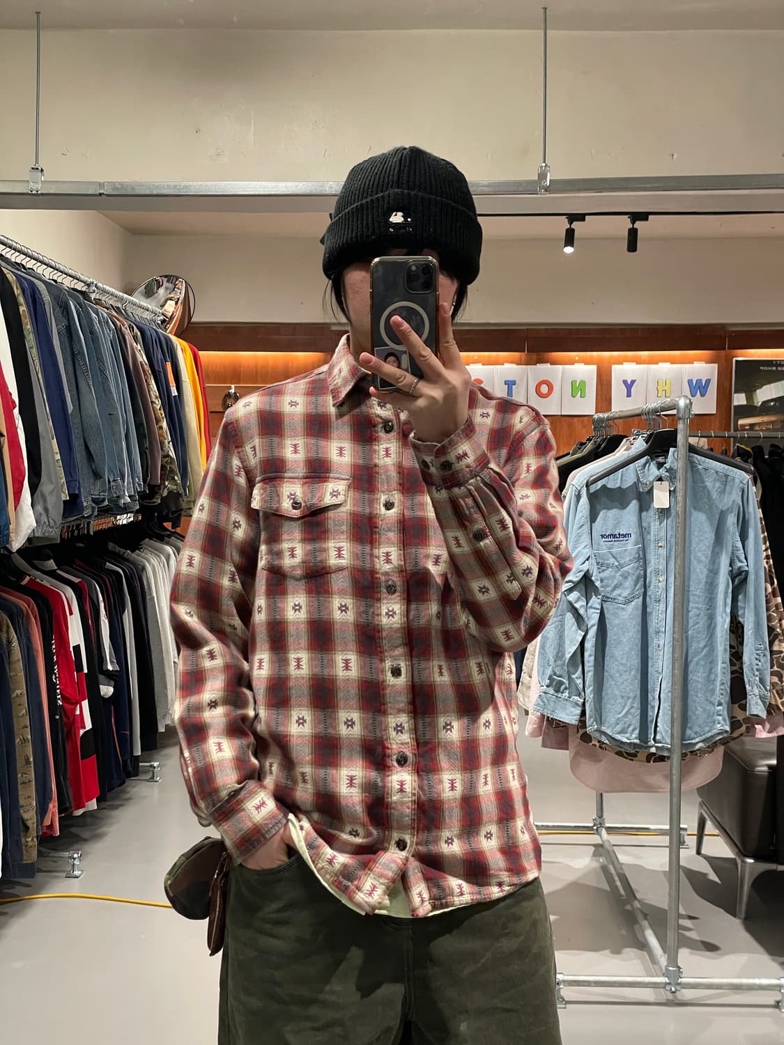 빈티지 나바호 체크 셔츠 상품이미지1