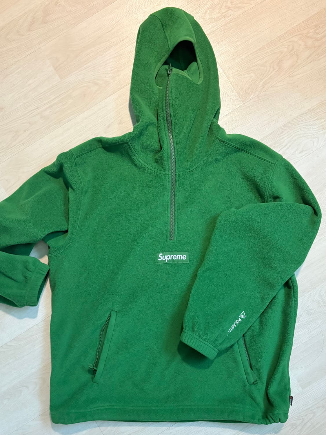 슈프림 폴라텍 페이스마스크 하프집 후드 그린 L 상품이미지2