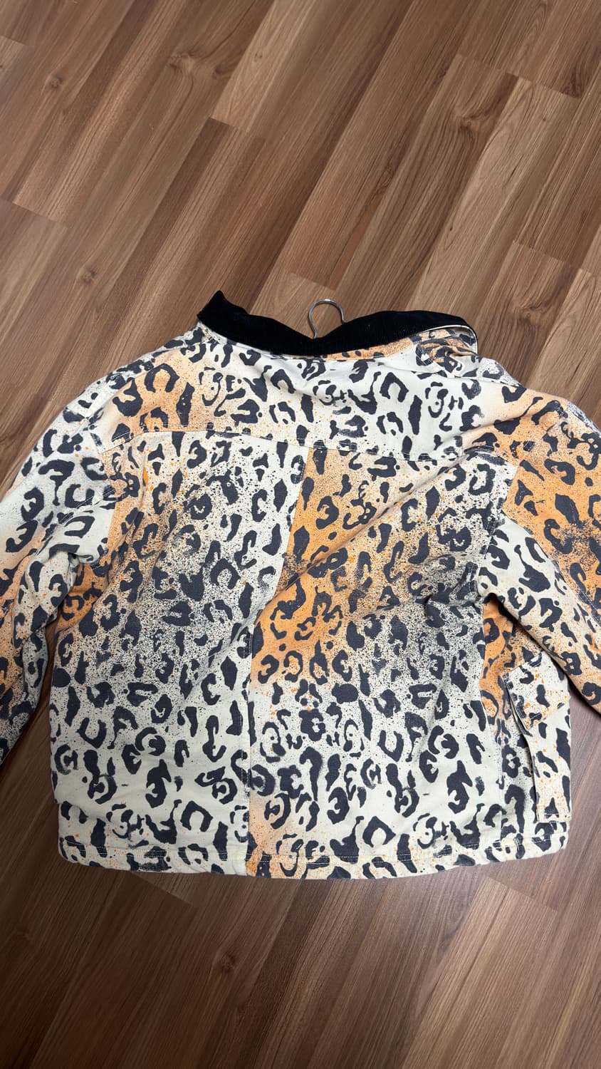 스투시 워시드 캔버스샵 레오파드 자켓 L 상품이미지4