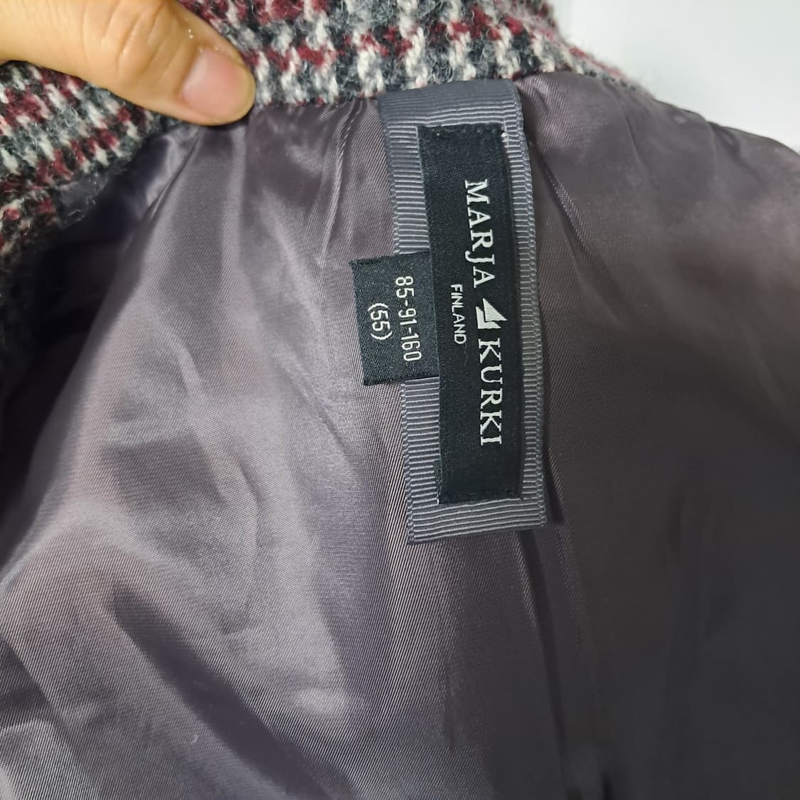 Marja Kurki 마리아꾸르끼 체크 모 롱코트 55 상품이미지8