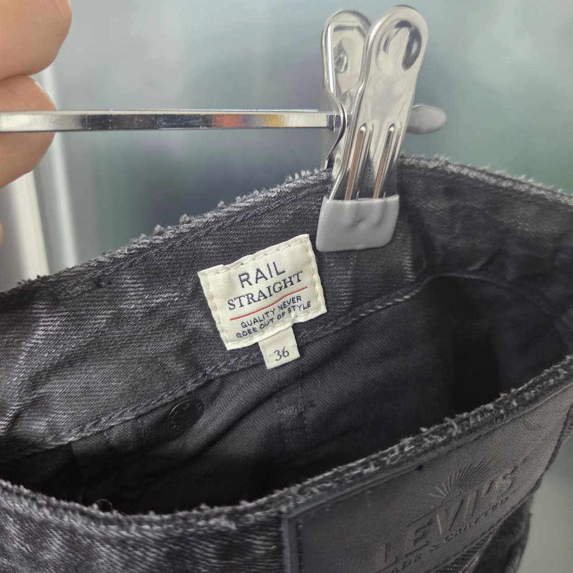 리바이스 LMC라인 패치워크 블랙진 34 상품이미지4