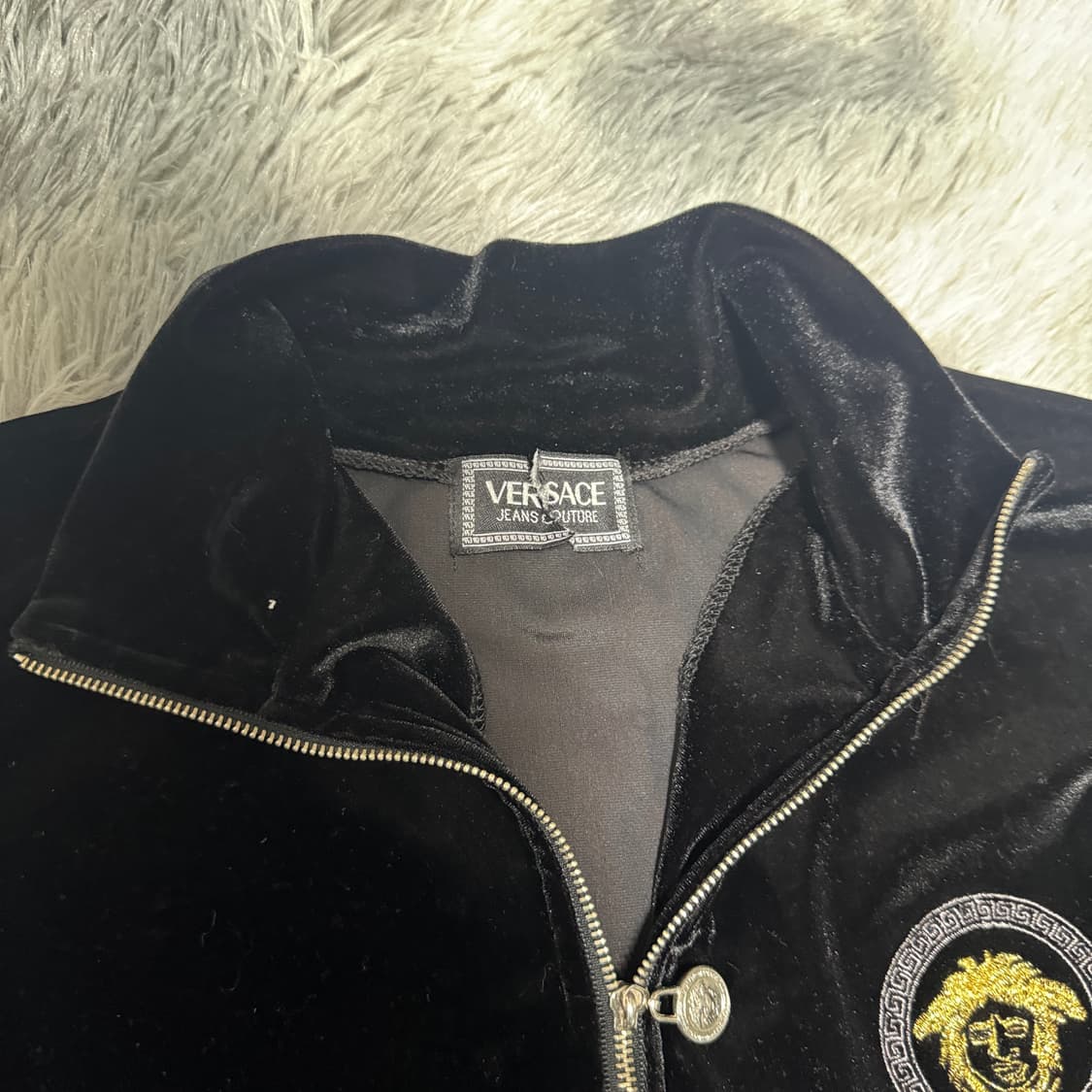 90s 베르사체 빈티지 벨벳 자수 벨로아  여성 M사이즈  상품이미지3