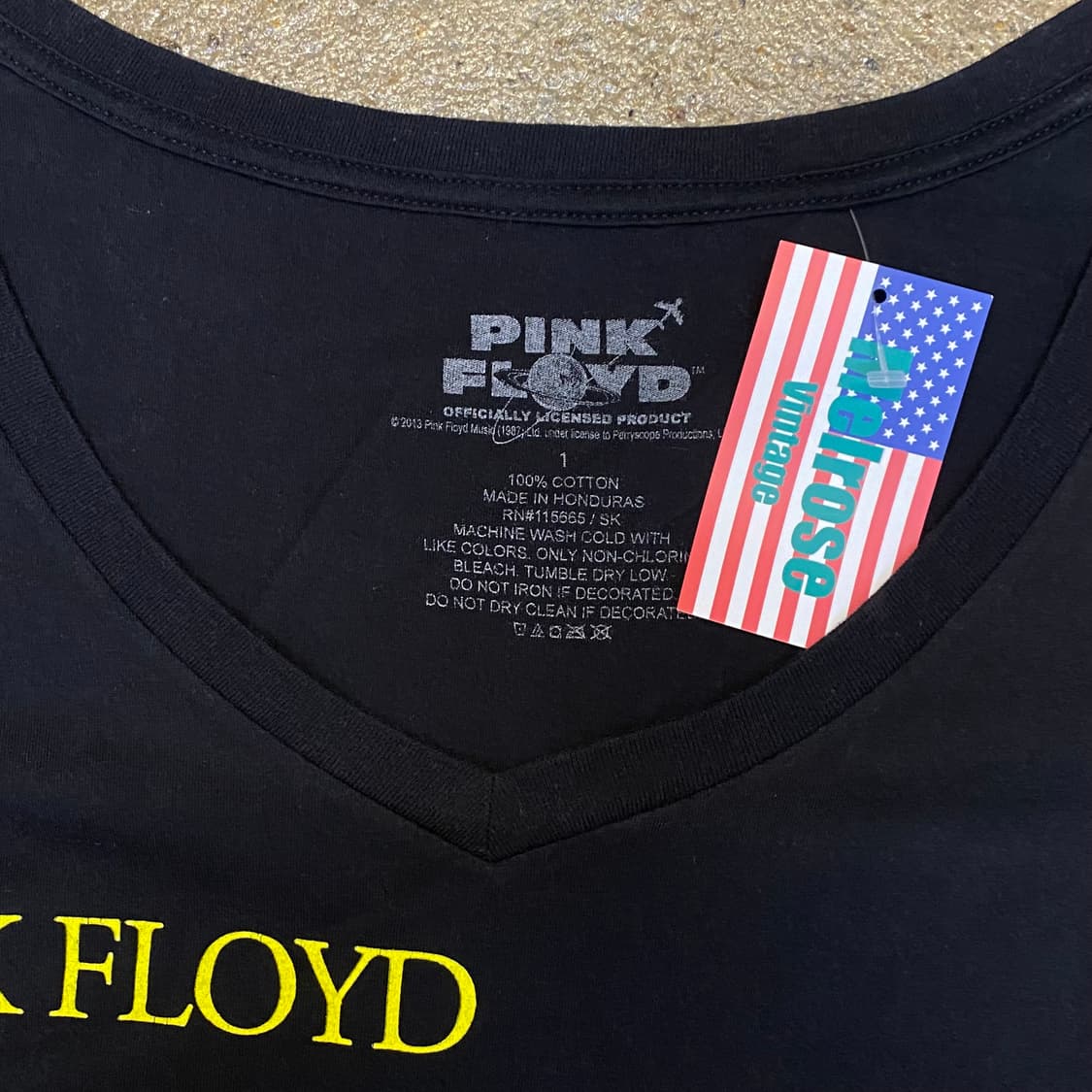 미국 빈티지 핑크폴라로이드 브이넥 락티셔츠 반팔티 상품이미지5