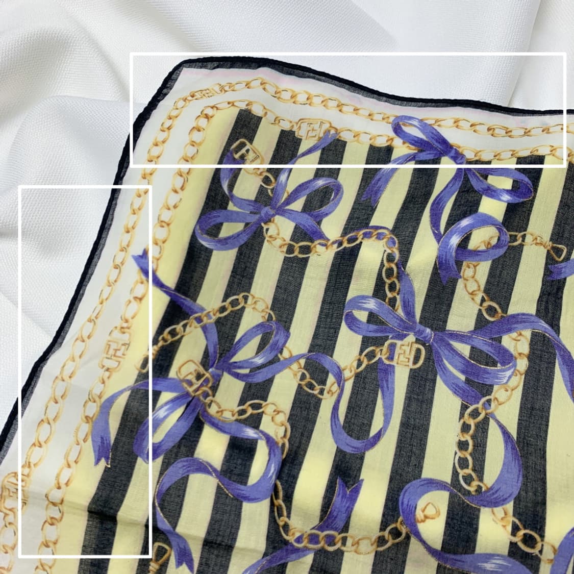 [정품] Fendi 펜디 체인패턴 빈티지 쁘띠스카프 손수건 상품이미지4