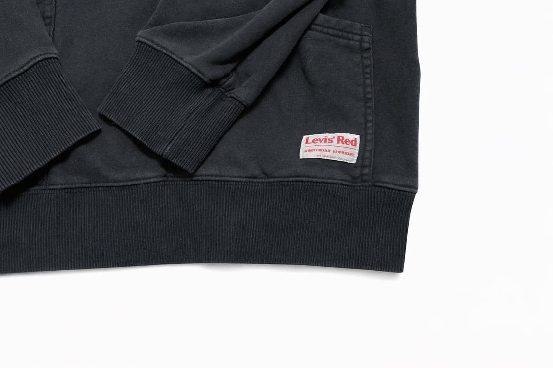 00s 빈티지 워크웨어 Y2K리바이스 레드 블랙 빈티지 워싱 후드티 M 상품이미지5