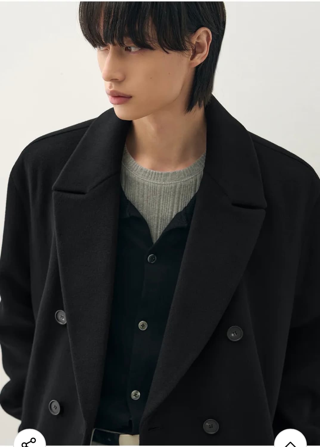 (L) 드로우핏 프리미어 퓨어 캐시미어 로브 더블 코트 [BLACK] 상품이미지6