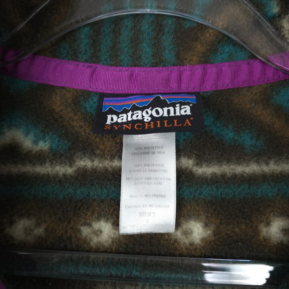 12FW 파타고니아 신칠라 스냅-T 플리스 브라운 그린 네이티브 패턴 상품이미지5
