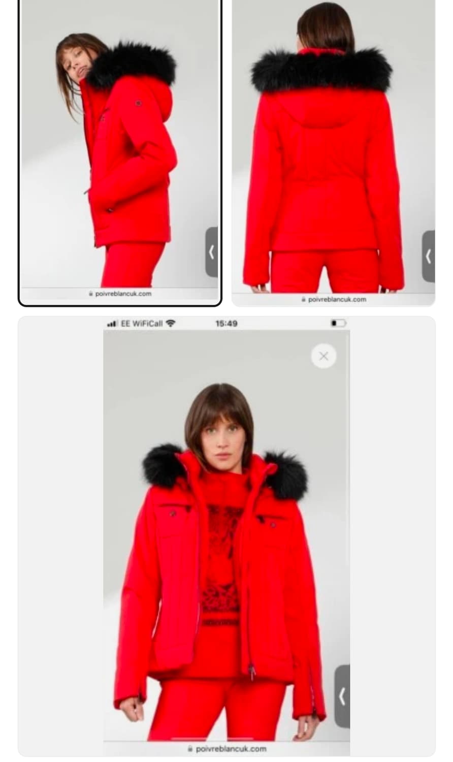 [새제품] 쁘아블랑 스칼렛 레드 여성 스트레치 스키 자켓 L 상품이미지3