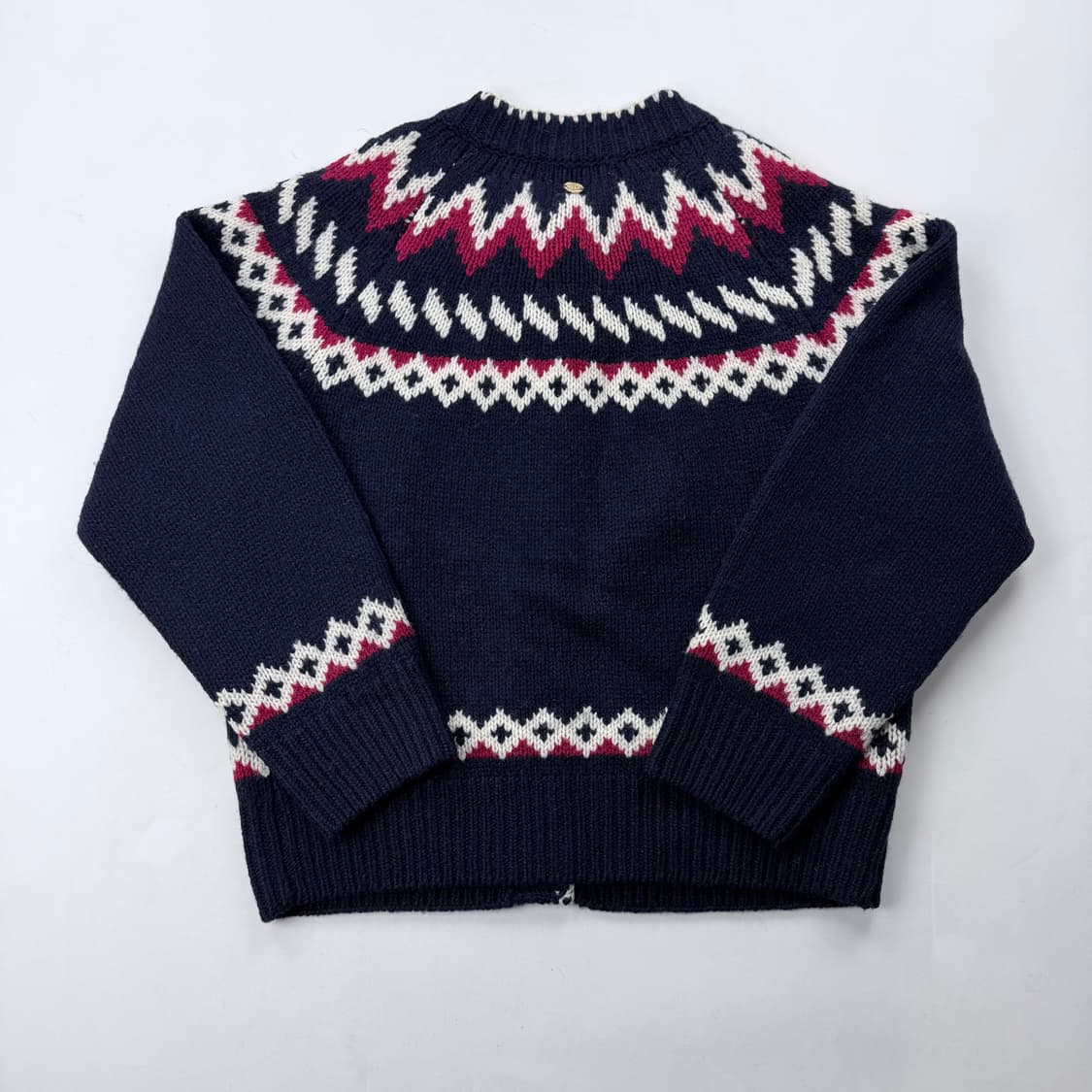 시야쥬 노르딕 자카드 니트 가디건 네이비 상품이미지8