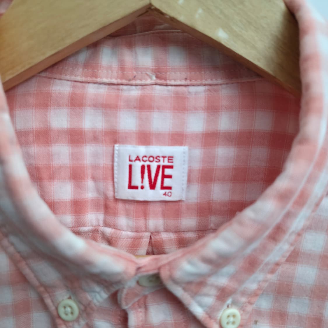 [S] 라코스테 라이브 체크 셔츠 핑크 상품이미지6