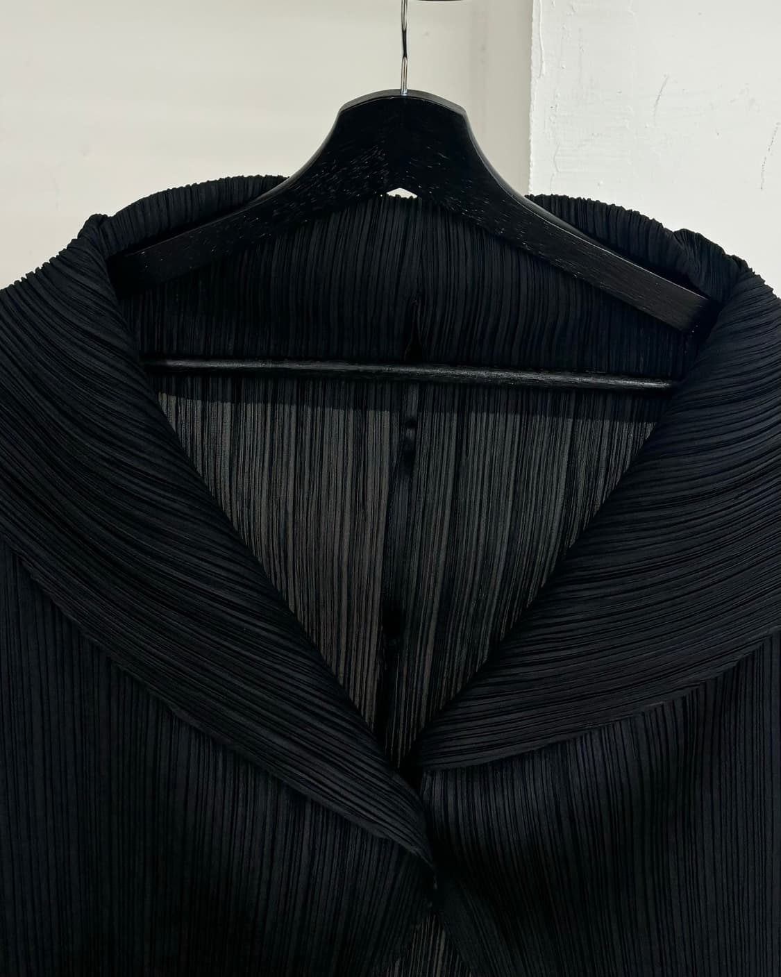 플리츠 플리즈 블랙 숄 카라 플리츠 가디건 상품이미지2