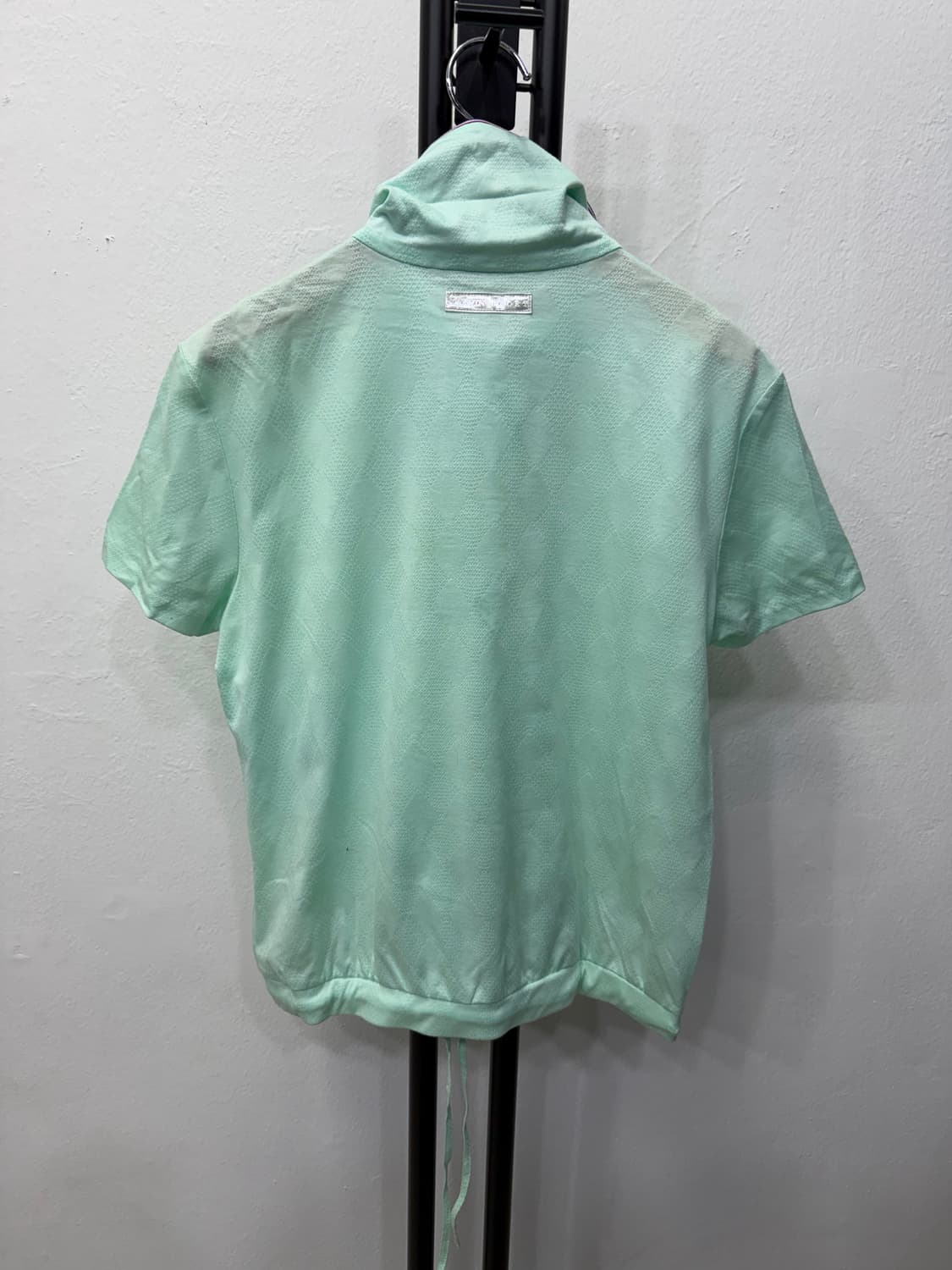 정품) 랑방 한섬 민트색 반집업 퍼프 기능성 반팔 40 상품이미지5