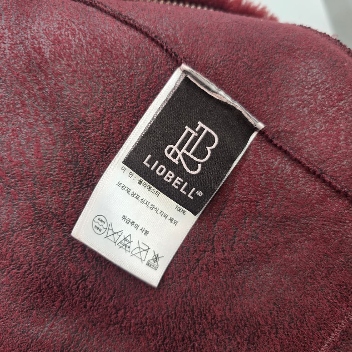 LIOBELL 양모 퍼 베스트 와인 컬러 상품이미지8