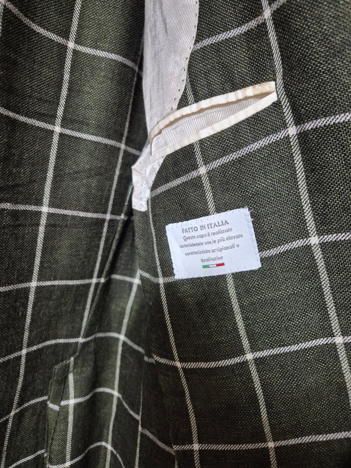 안토니오 푸가토 테일러드 린넨 자켓 체크자켓 상품이미지7