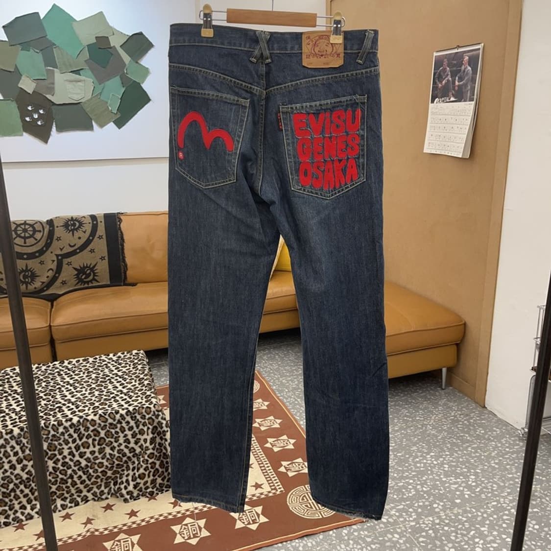 에비수 올드스쿨 키치 포켓 프린팅 데님 팬츠 32인치 C08913 상품이미지4