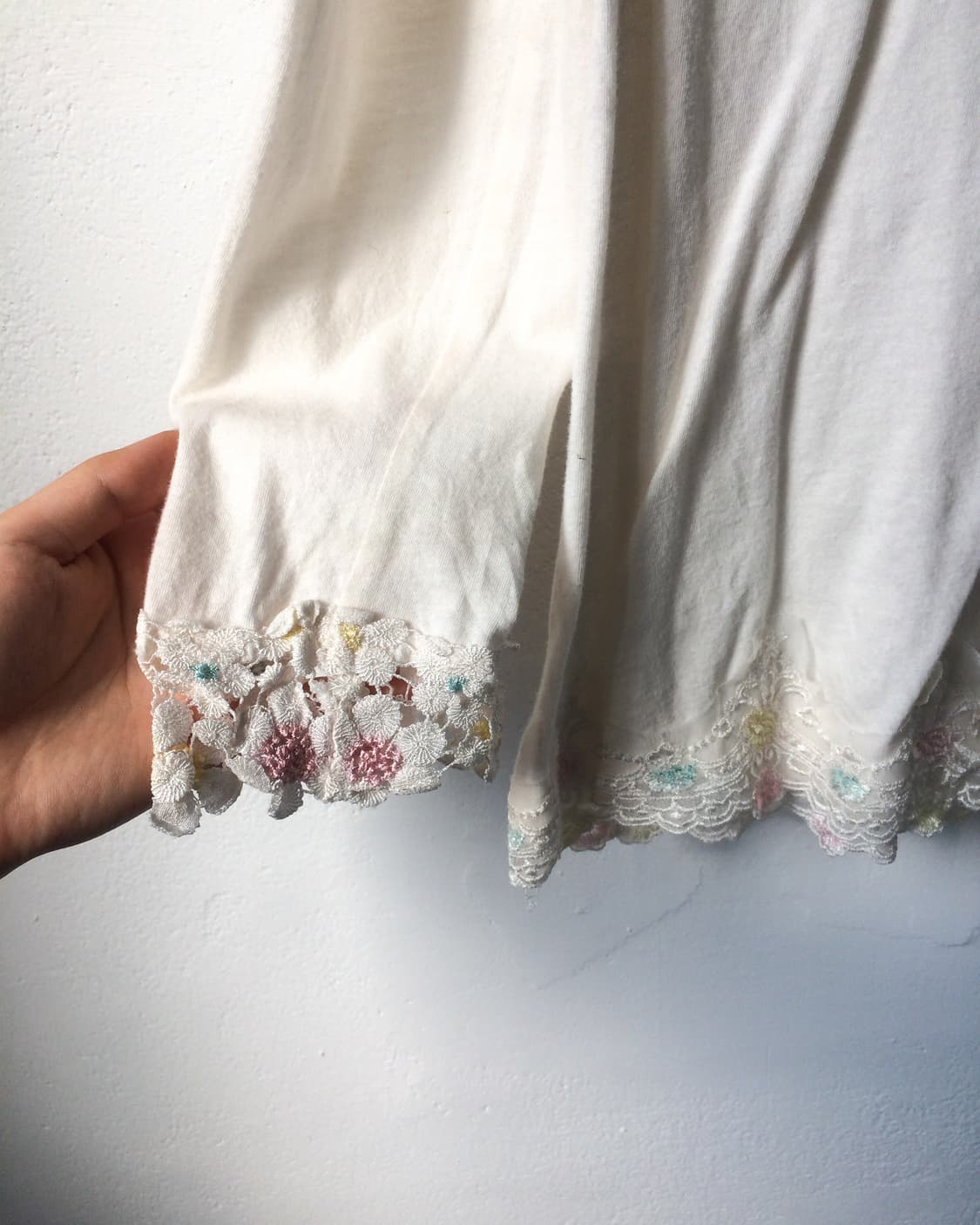 Flower lace trimming sleeve 상품이미지4