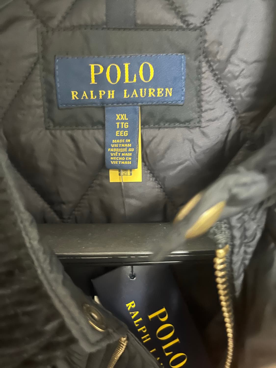 (새상품)폴로 퀼팅자켓 블랙xxl 상품이미지3