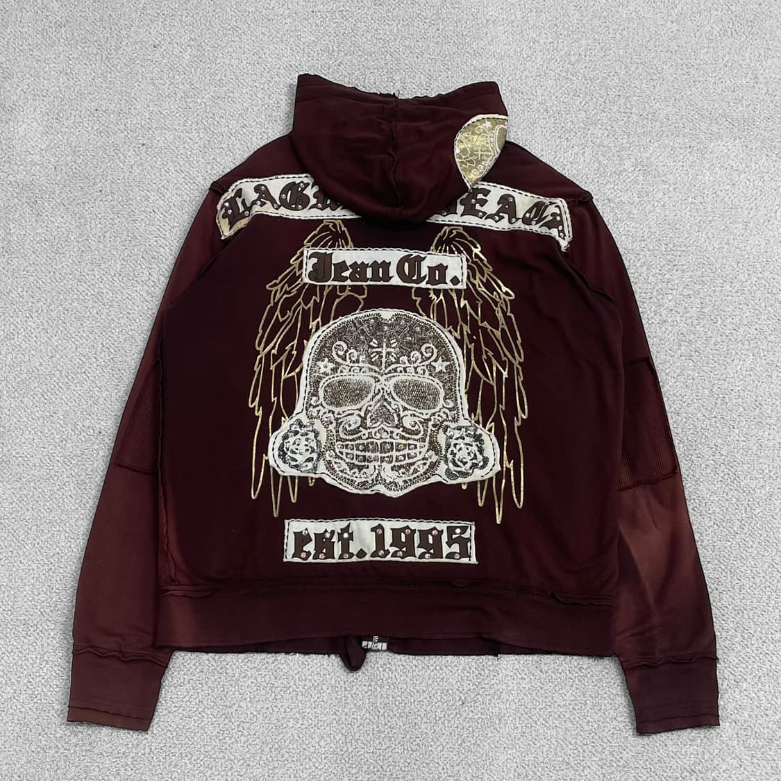 라구나비치 워시드 스컬 큐빅 후드집업  상품이미지2