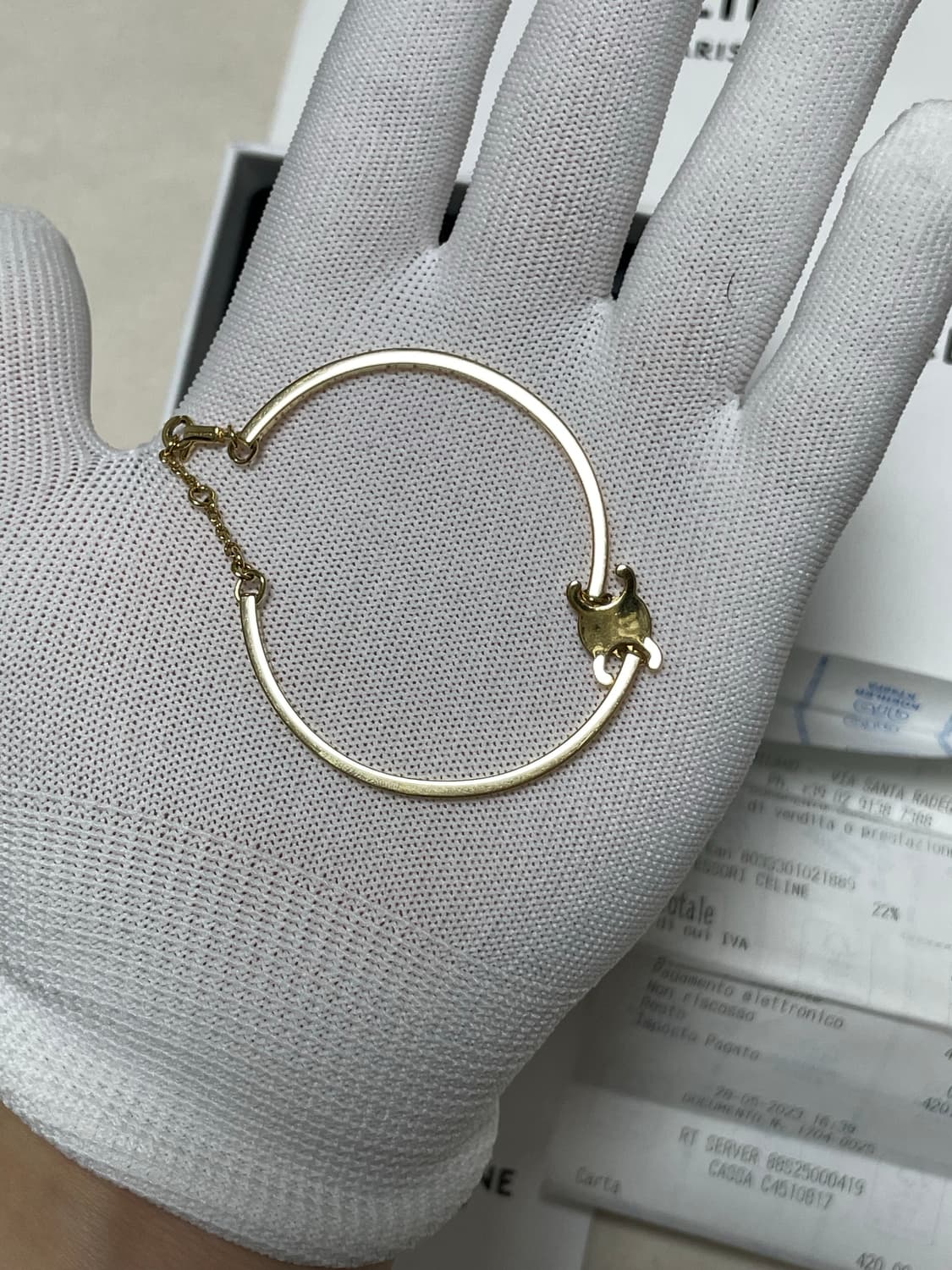 풀구성) 셀린느 트리옹프 아티큘레이티드 금장 팔찌 [os] 상품이미지4