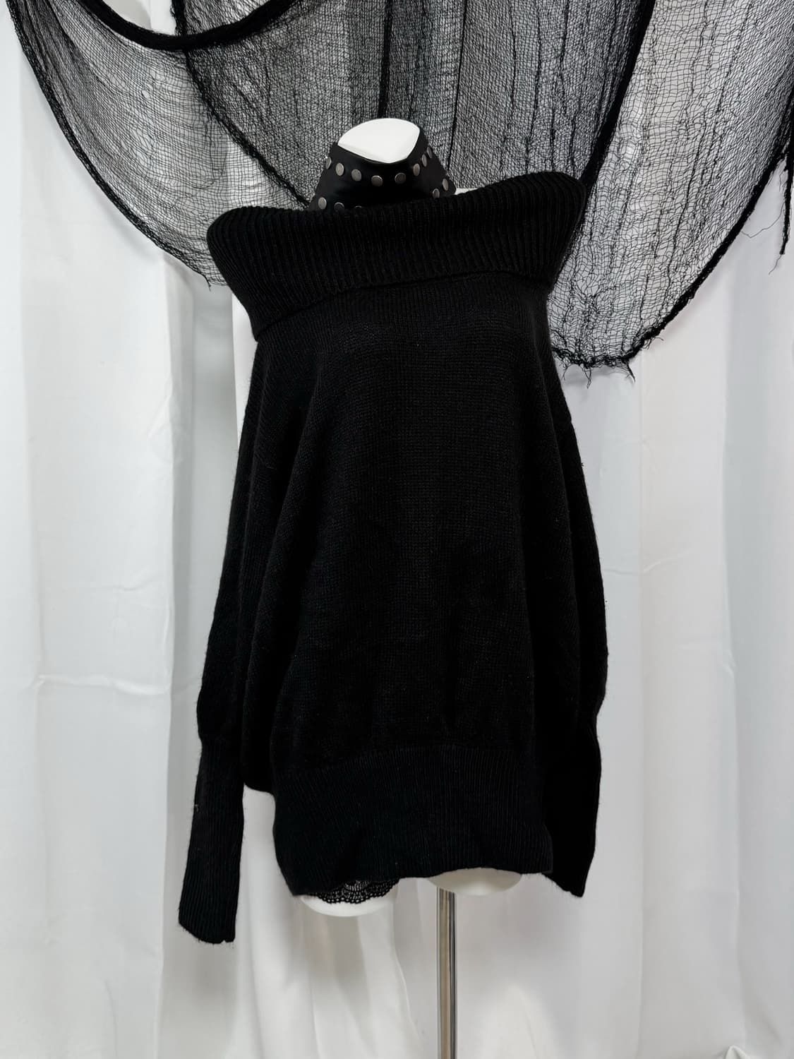 black knit off shoulder 상품이미지1