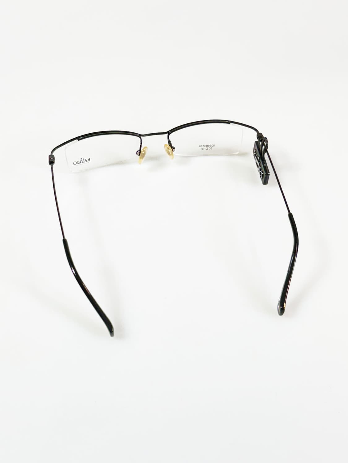 90s KALEIDO 블랙 반무테 스퀘어 메탈 빈티지 안경 상품이미지4