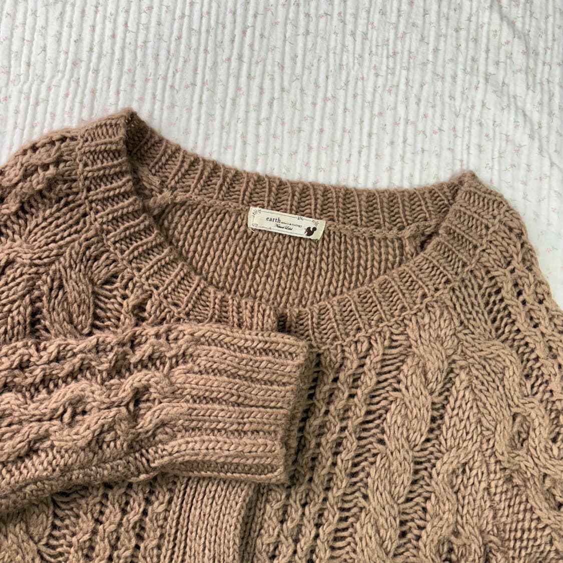 earth music 얼스뮤직/ 케이블가디건 브라운가디건 라떼가디건 상품이미지7