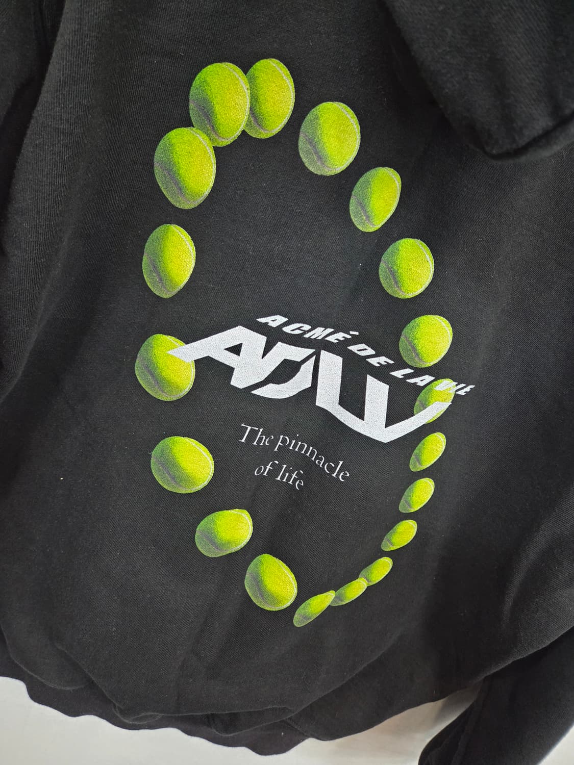 아크메드라비 테니스공 프린팅 로고 후드티 1사이즈 대략 L 오버핏 상품이미지3
